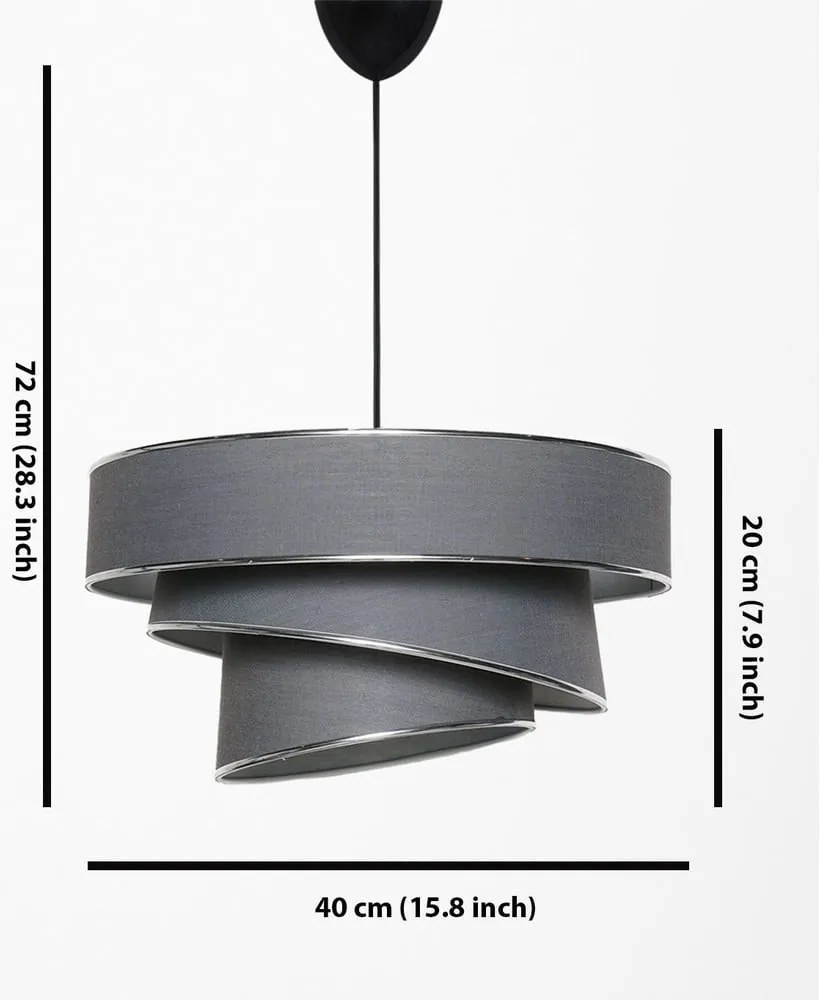 Lustră gri antracit/argintie cu abajur textil ø 40 cm Couper – Opviq lights