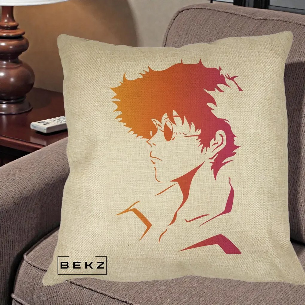 Perna Decorativa Cowboy Bebop Spike Silueta Gradient, 40x40 cm, Crem, Husa Detasabila, Perna Inclusa, BEKZ®
