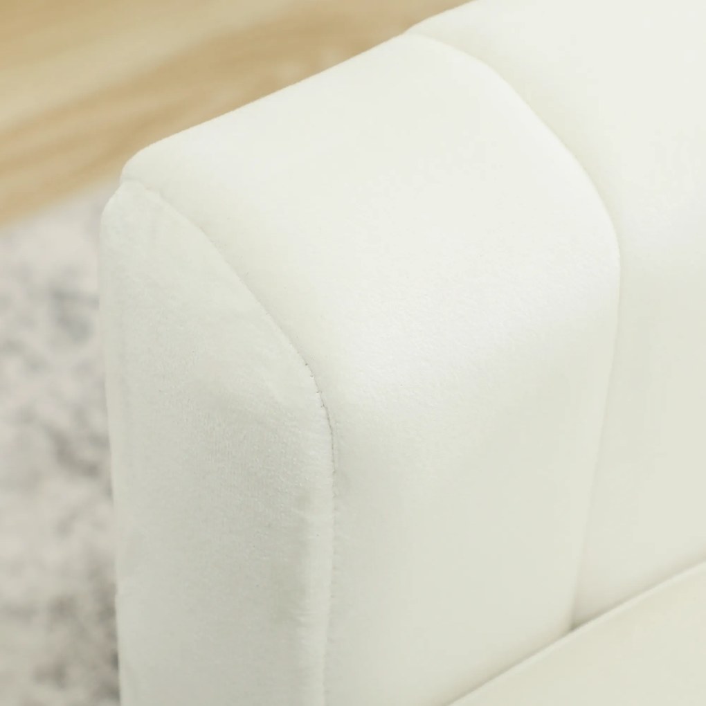 HOMCOM Fotoliu pentru living tapițat cu catifea căptușeală groasă șezut lat cotiere pernă 81x77x81 cm crem | Aosom Romania