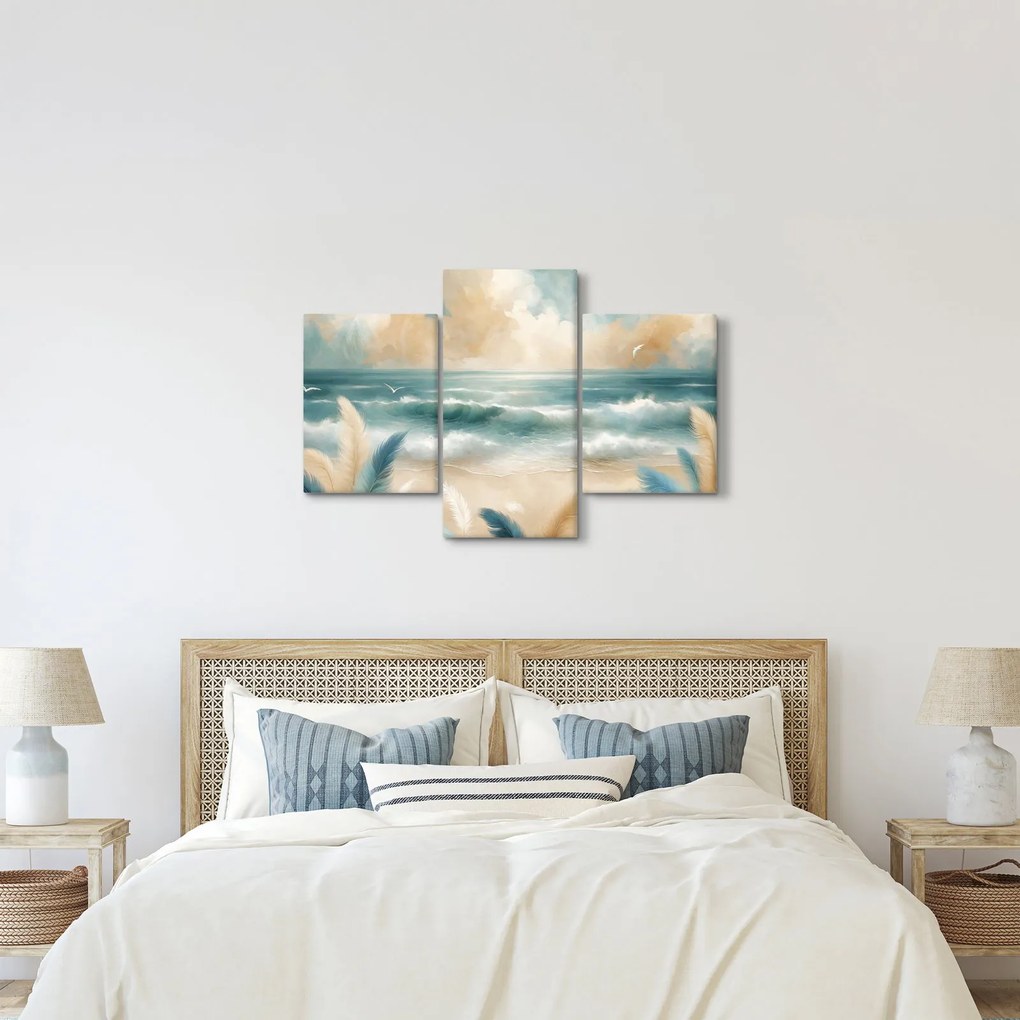 Tablou – Plajă pictată în culori delicate (90x60 cm)