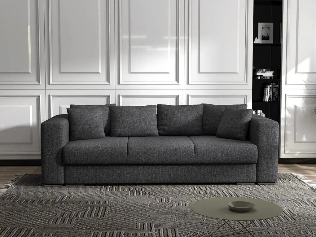 Canapea extensibilă dumonde cu ladă de depozitare si sezut confortabil din spuma high-density, Gloria Enjoy grafit 240x100 cm