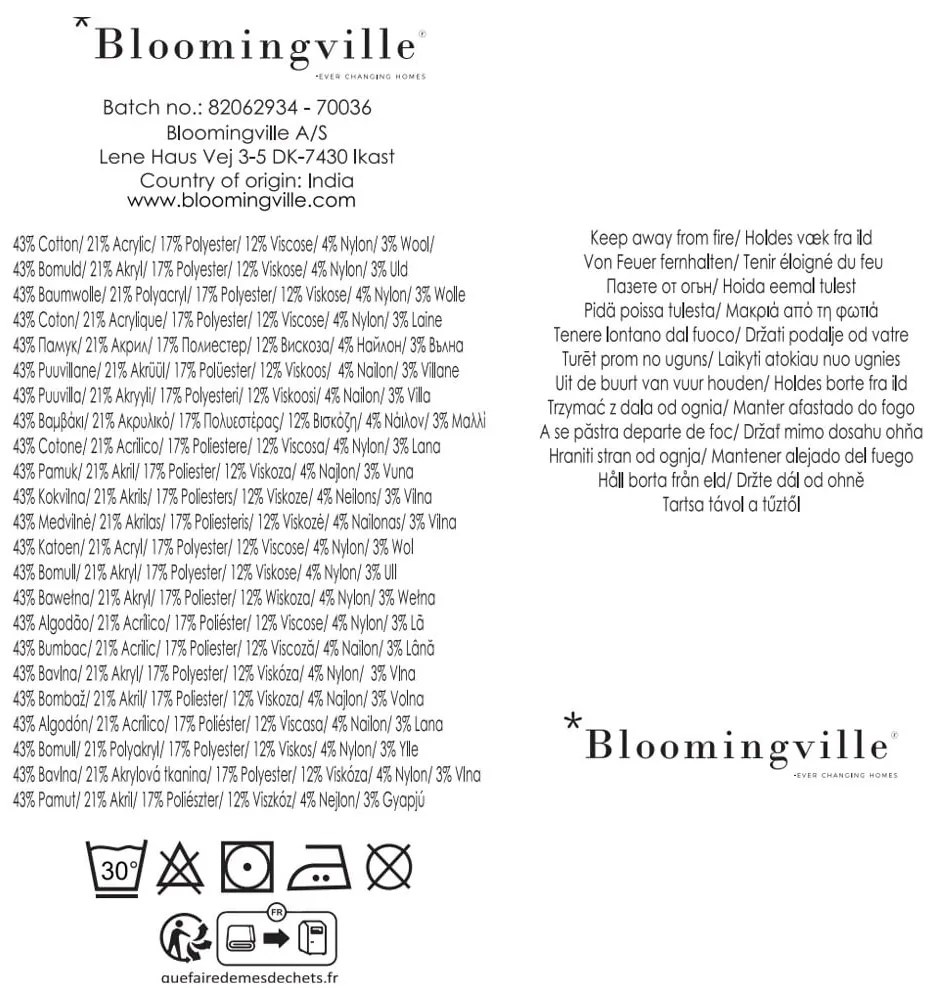 Pătură maro din bumbac reciclat 130x160 cm Lane – Bloomingville