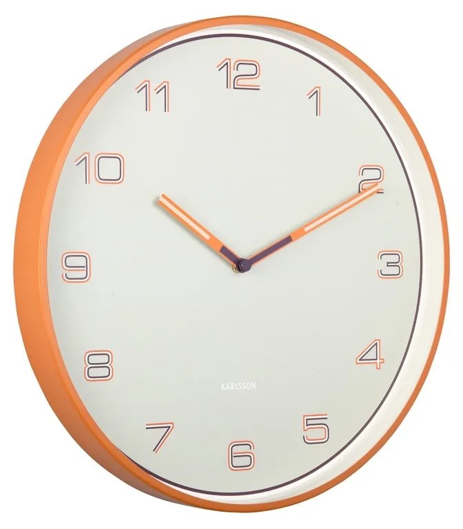 Karlsson 6013OR ceas de perete design, portocaliu,diametru 40 cm