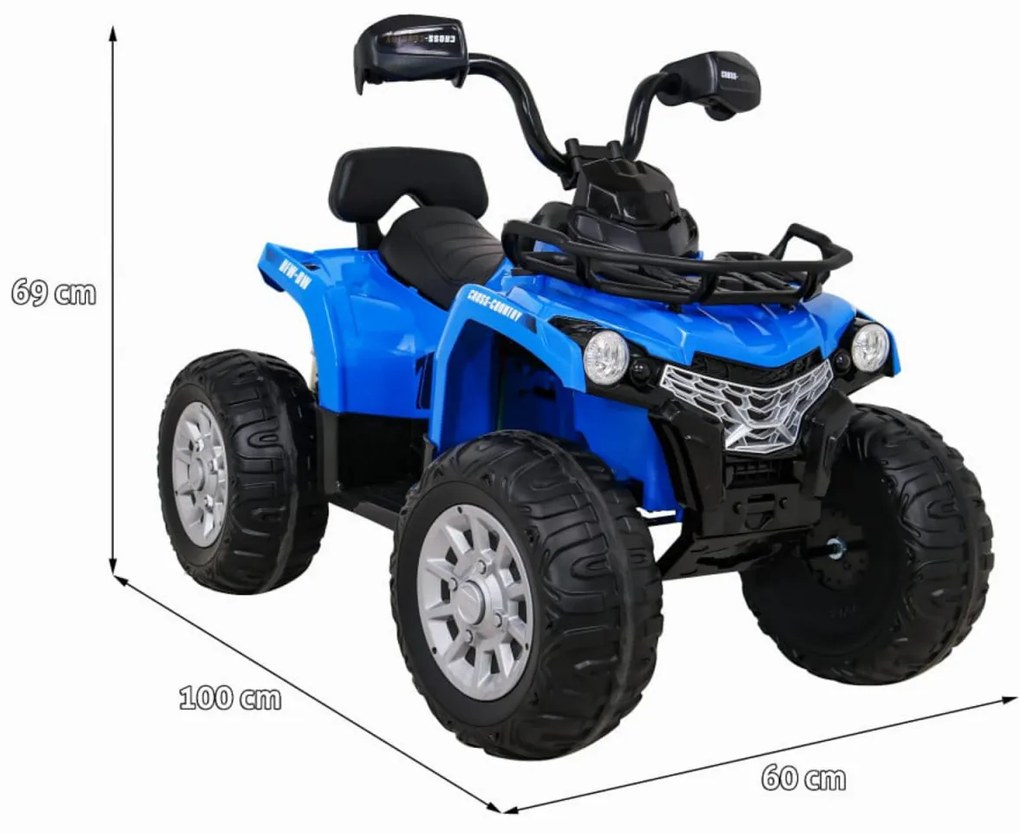 ATV Electric cu acumulator pentru copii NOVOKIDS™ Madness Quad PRO , Cu melodii si lumini, Lungime 100 cm, 3-8 ani , Max 30 kg , Roti EVA, 12V,