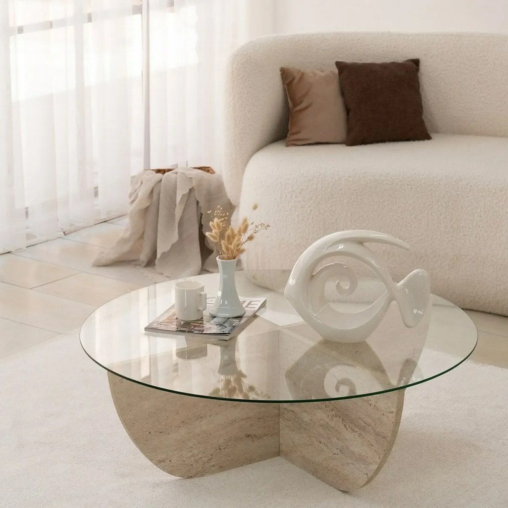 Măsuță de conferință Lily Travertine