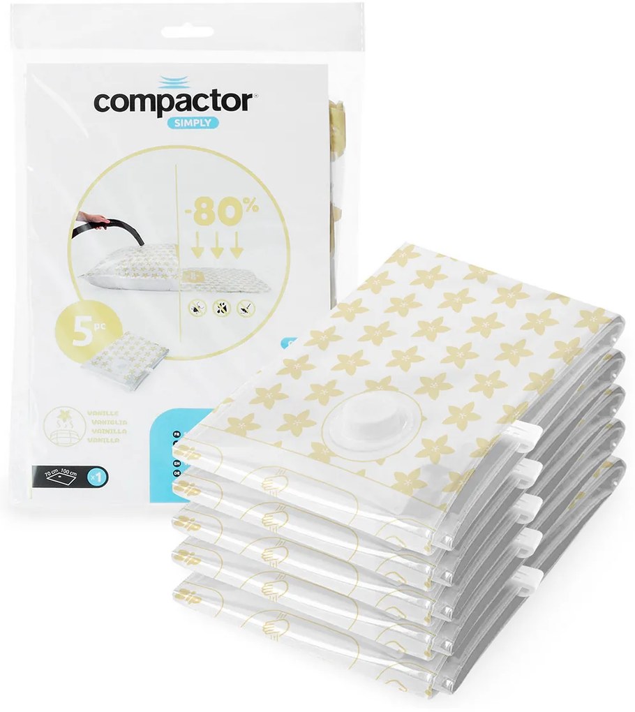 Compactor Set de saci de depozitare sub vidCompress L Vanilie 100 l, 70 x 100 cm, 5 buc., 5 buc.