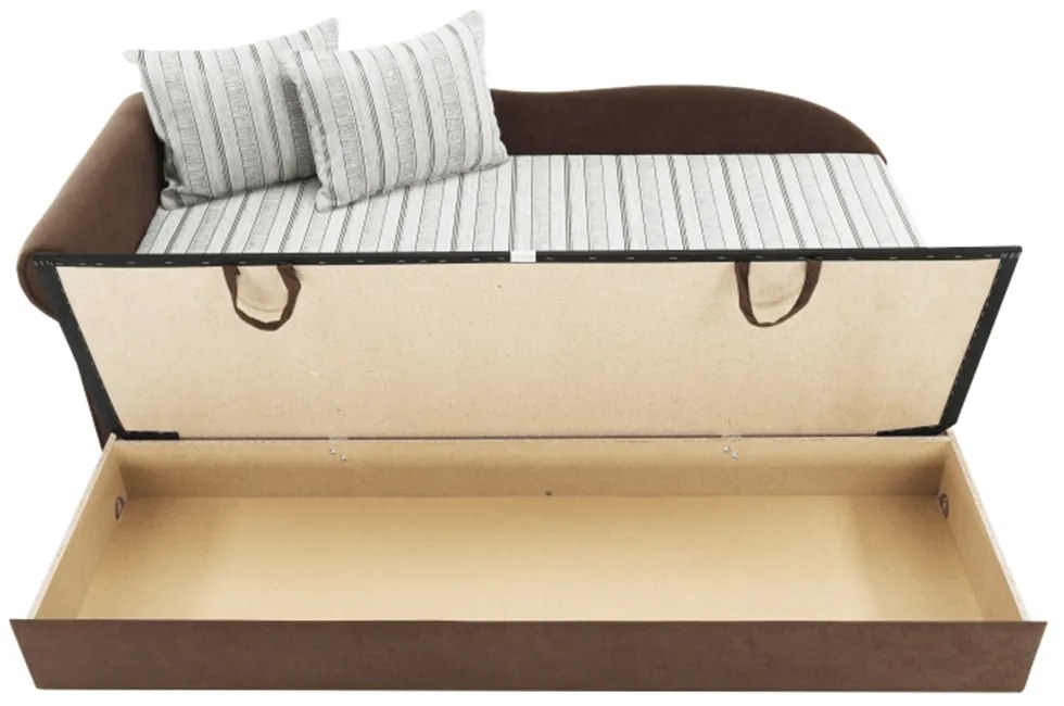 Divan extensibil, maro/bej/auriu/model, stânga, AGA D