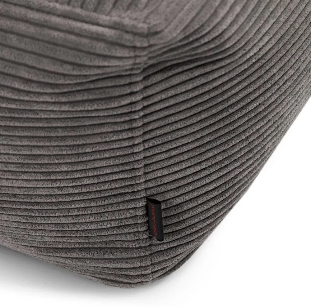 Fotoliu bean bag maro închis cu tapițerie din catifea reiată Softbox MooG – SLOWDOWN