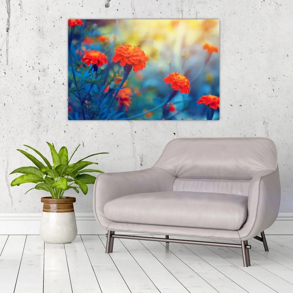Tablou - Flori portocalii (90x60 cm)