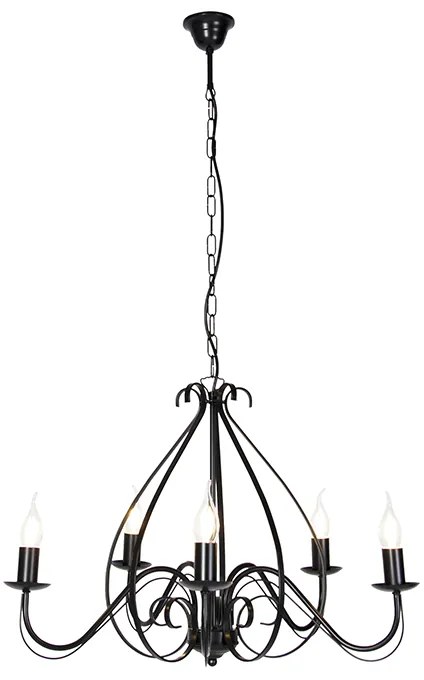 Candelabru clasic negru cu 5 lumini - Giuseppe 5