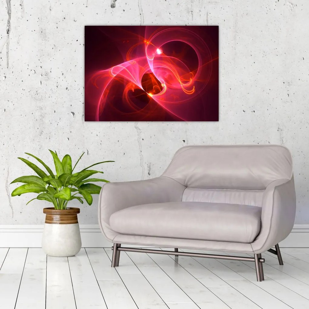 Tabloul modern cu abstacție roz (70x50 cm)