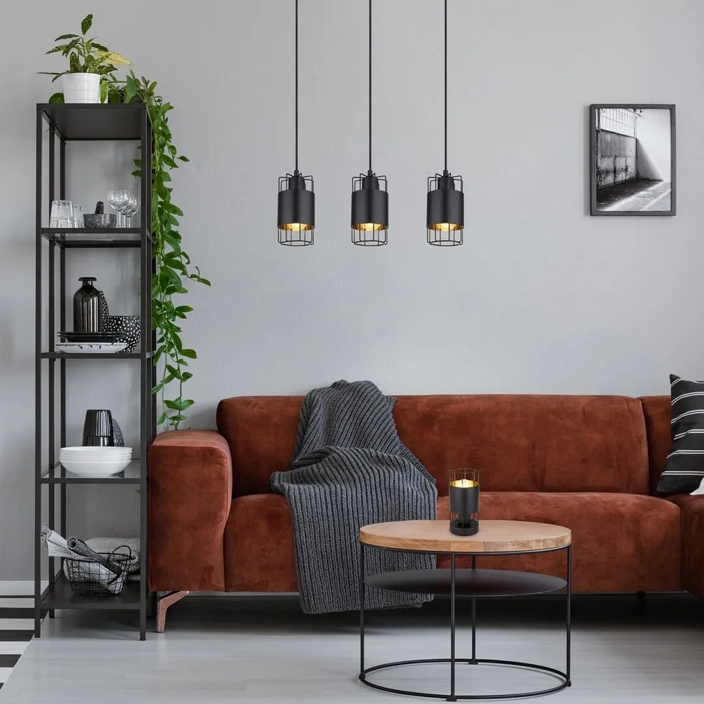 Veioza, lampa de masa design industrial Dimitri negru