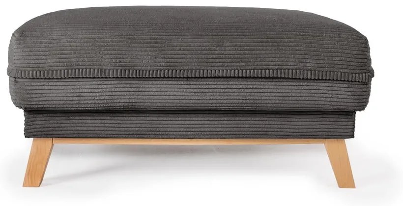 Taburet gri cu tapițerie din catifea reiată Tori – Bonami Selection