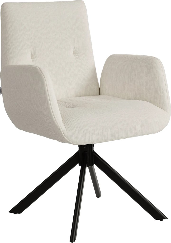 HOMCOM Fotoliu tapițat, fotoliu accent, design modern, rotativ, până la 120 kg, alb crem | Aosom Romania