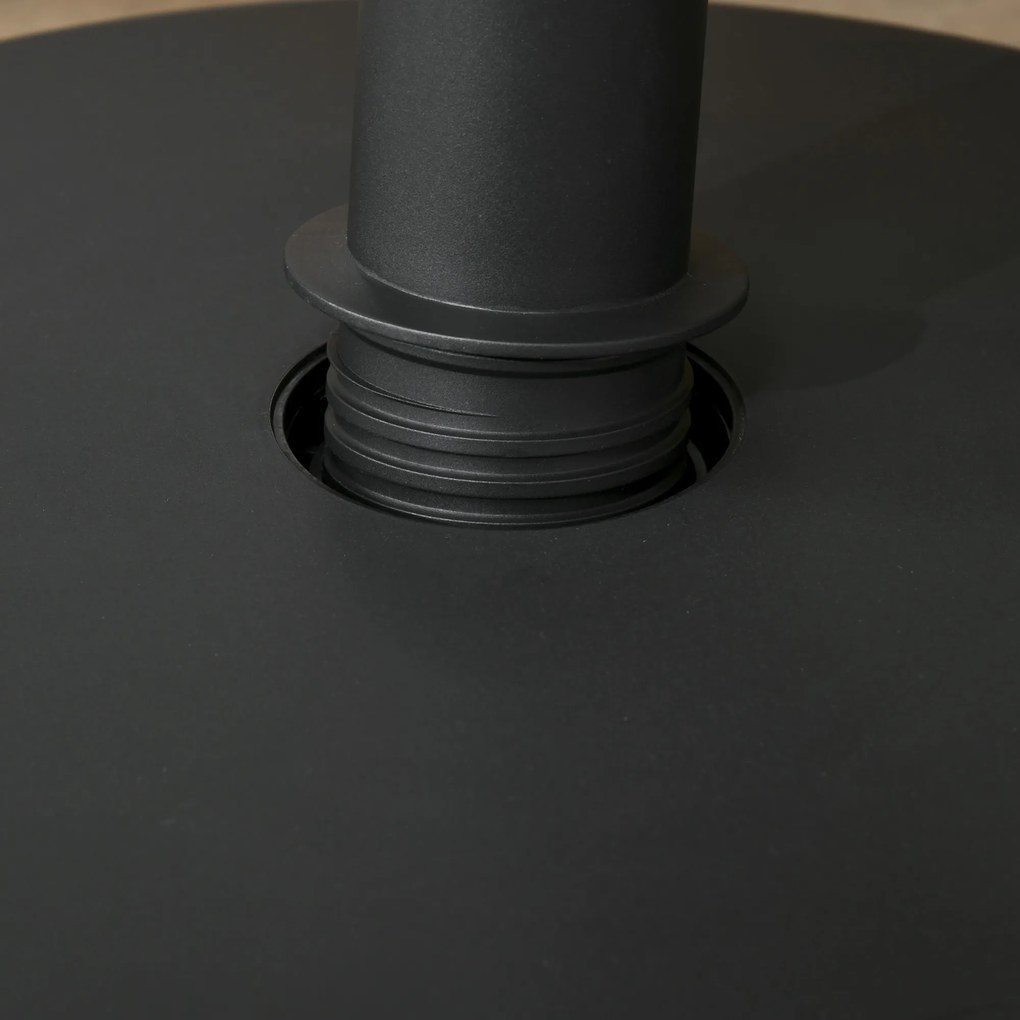 Outsunny Bază Umbrelă de Grădină din Plastic PP, Capacitate Max 18kg, Ø45x33 cm, Negru | Aosom Romania