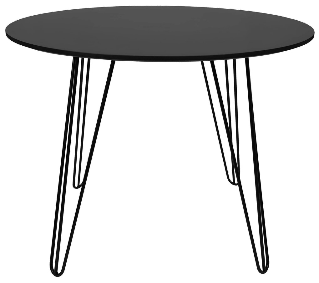 Masa de dining rotunda HARRY 100x100, negru
