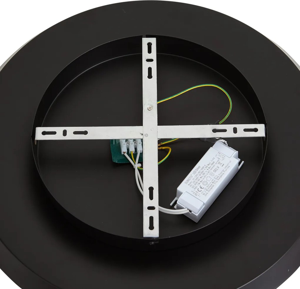Plafonieră modernă negru mat, incl. LED, cu dimmer în 3 trepte - Sombra