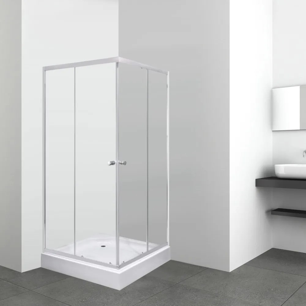 Cabină de duș pătrată Olga SQ 80x80 cm cu cădiță de duș