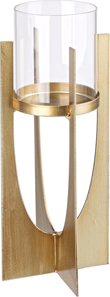 Sfesnic metal sticla auriu Ø8 cm x 30h