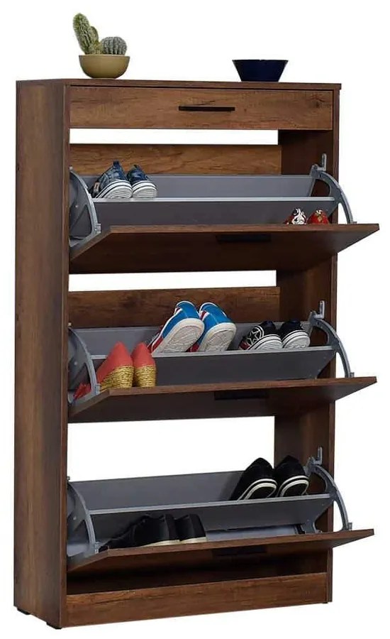Pantofar Adore, 3 compartimente, capacitate 18 perechi incaltaminte, 75 x 128 x 29 cm