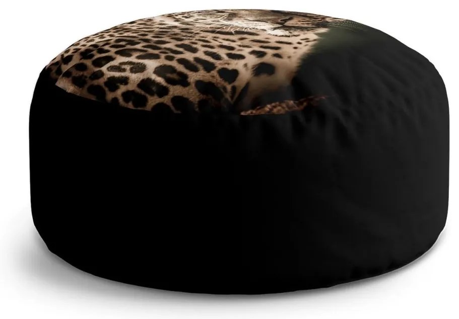 Taburet Circle leopard, bej / negru