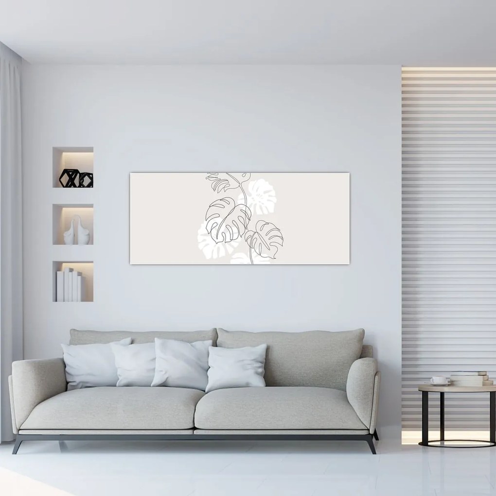 Tablou - Linia de artă monstera N⁰3 (120x50 cm)