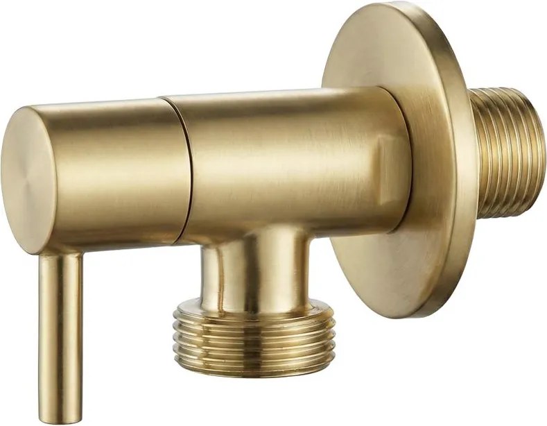 Robinet coltar 1 2   x 3 4   auriu periat