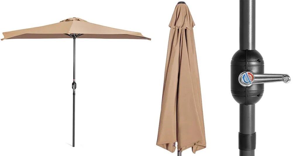 Umbrela de balcon semirotunda