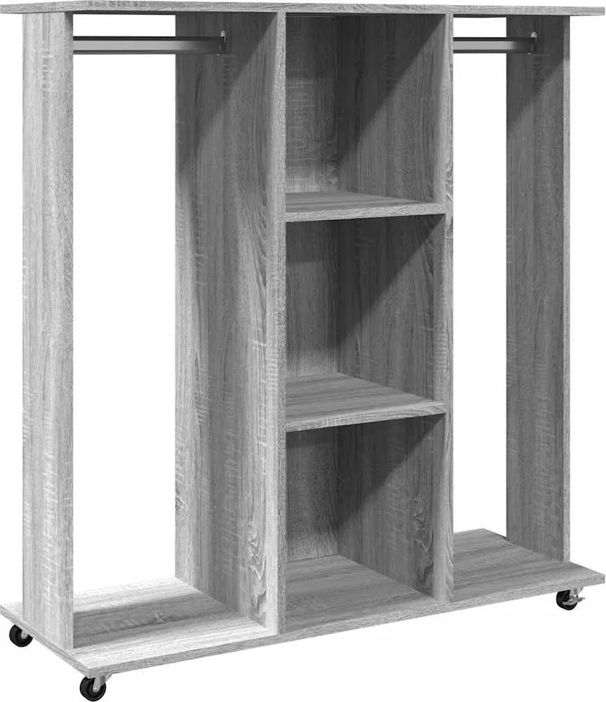 vidaXL Șifonier cu roți, gri sonoma, 102x38x110 cm, lemn prelucrat