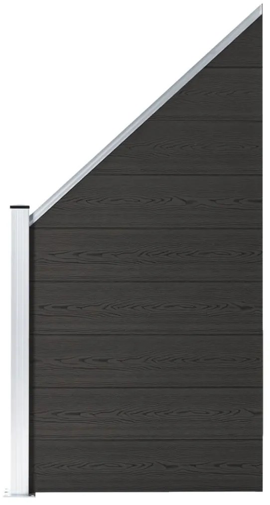 vidaXL Panou de gard, negru, 95 x (105-180) cm, WPC