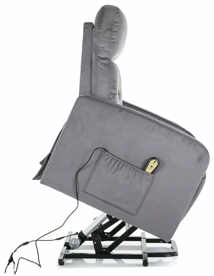 Scaun reclinabil Lennox II Velvet, gri