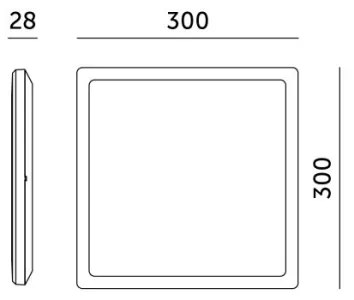 Plafonieră LED pentru baie NIVERA LED/18W/230V IP54 30x30 cm negru