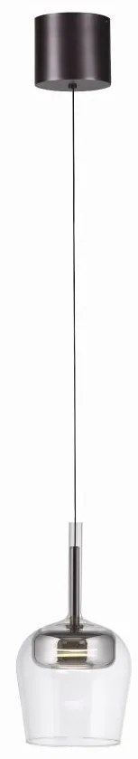 Pendul LED Smart cu Telecomanda, CCT, Sticla, Argintiu, Q-KON