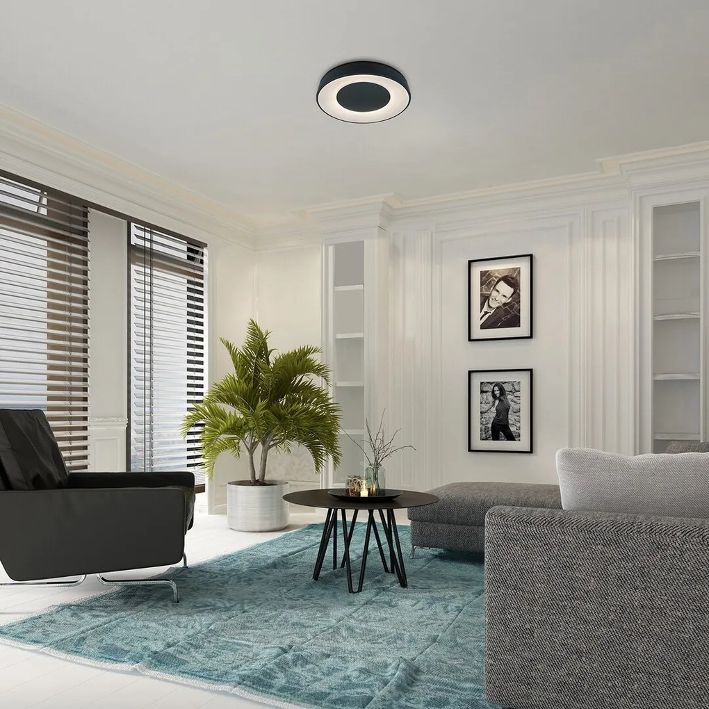 Plafoniera LED cu telecomanda design slim Ceilo neagra