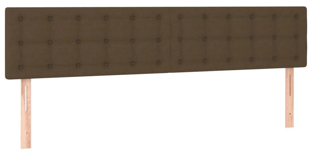 346519 vidaXL Tăblii de pat, 2 buc, maro închis, 100x5x78/88 cm, textil