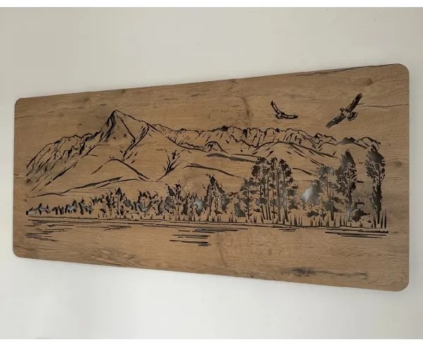 Li-Go 5589/A/DUB2 - Decorațiune LED de perete, 10 W, 5 V, 30000 mAh, 110 x 50 cm, finisaj stejar