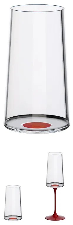 Set 2 pahare dе cristal Trebonn SplitGlass 2025131, 320 ml, Ø7.8x12.5 cm, Posibilitate atașare picior, Rosu