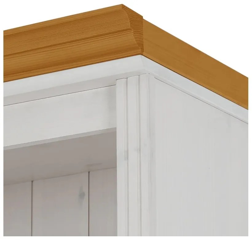 Bibliotecă albă din lemn de pin 74x223x37 cm Anita – Støraa