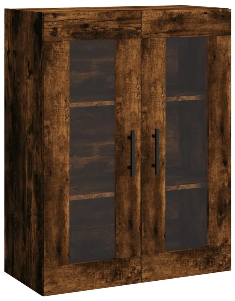 828505 vidaXL Dulap montat pe perete, stejar fumuriu, 69,5x34x90 cm