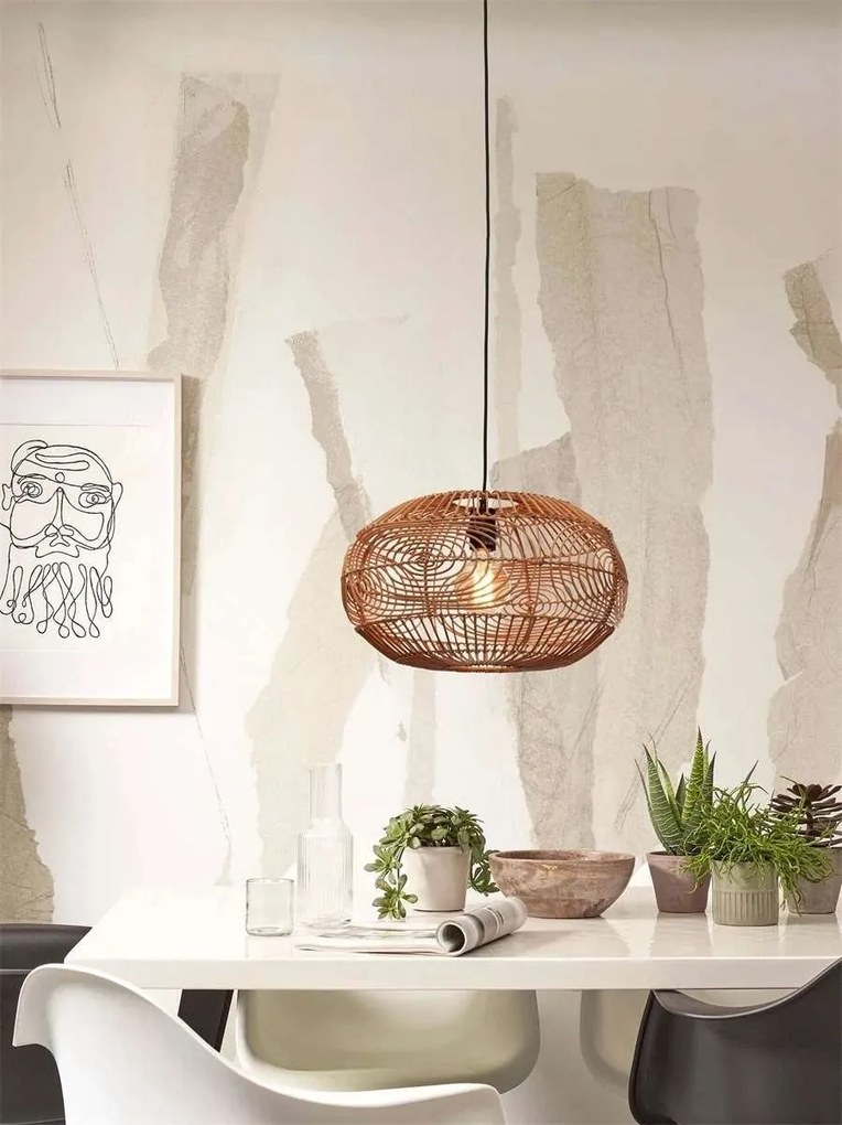 Lustra/Pendul eco din ratan Madeira rattan, nat