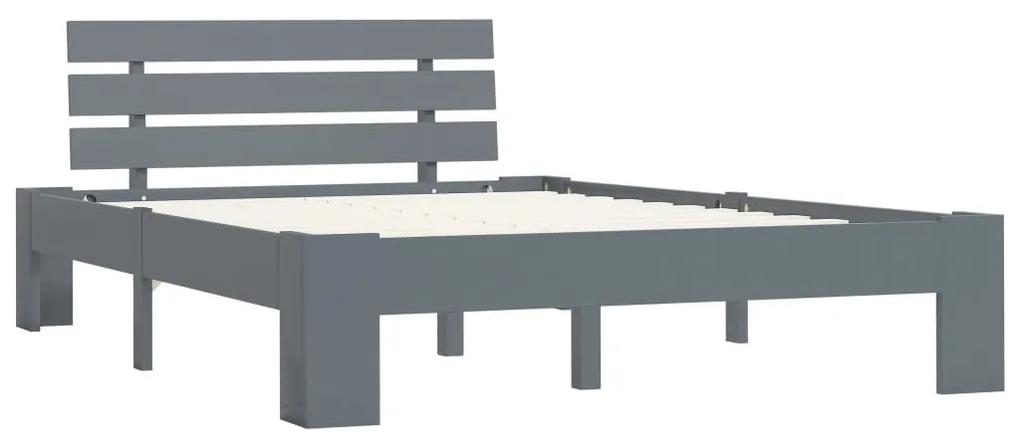 283168 vidaXL Cadru de pat, gri, 120 x 200 cm, lemn masiv de pin