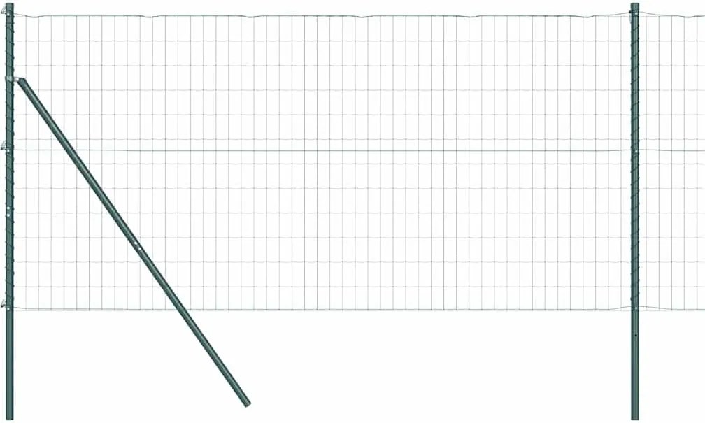 vidaXL Gard cu Stâlp Verde 1 x 25 m Oțel și PVC