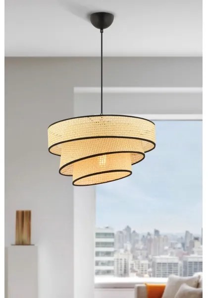 Lustră suspendată pe cablu COUPER 1xE27/60W/230V bej/negru