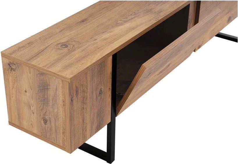 Comodă TV în culoare naturală cu aspect de lemn de pin 180x50x29,5 cm Serenity – Kalune Design