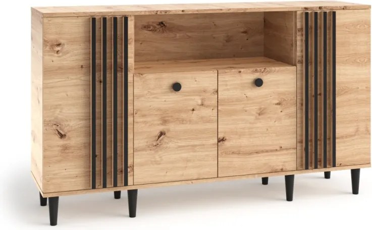 Comodă LIVIA 04 – 160x40x92.5 cm – Stejar Artisan
