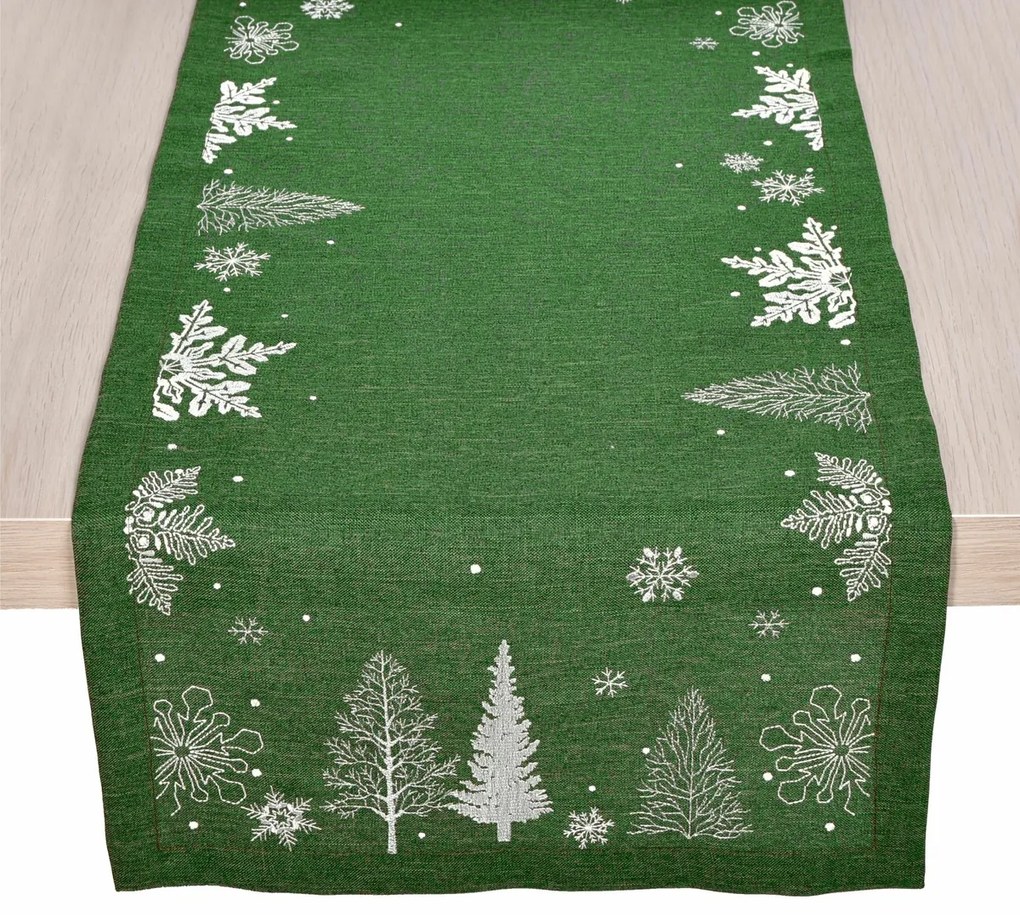 Traversă de masă de Crăciun verde, 40 x 140 cm, 40 x 140 cm