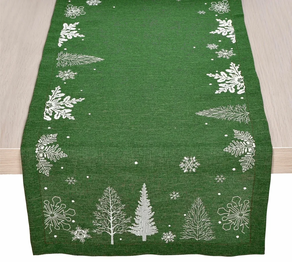 Traversă de masă de Crăciun verde, 40 x 140 cm, 40 x 140 cm