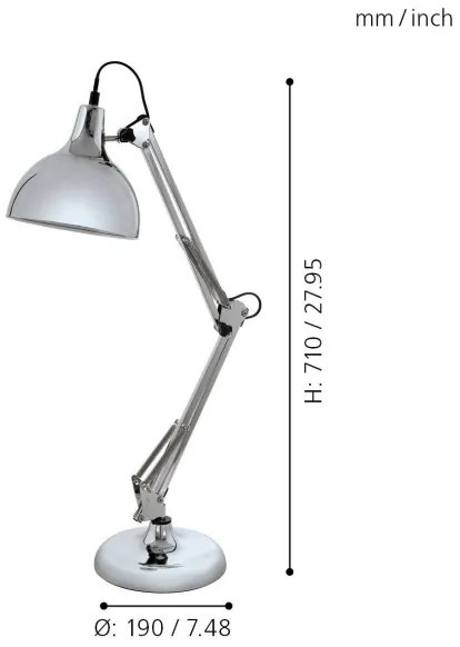 Eglo 94702 - Lampa de masa BORGILLIO 1xE27/40W/230V