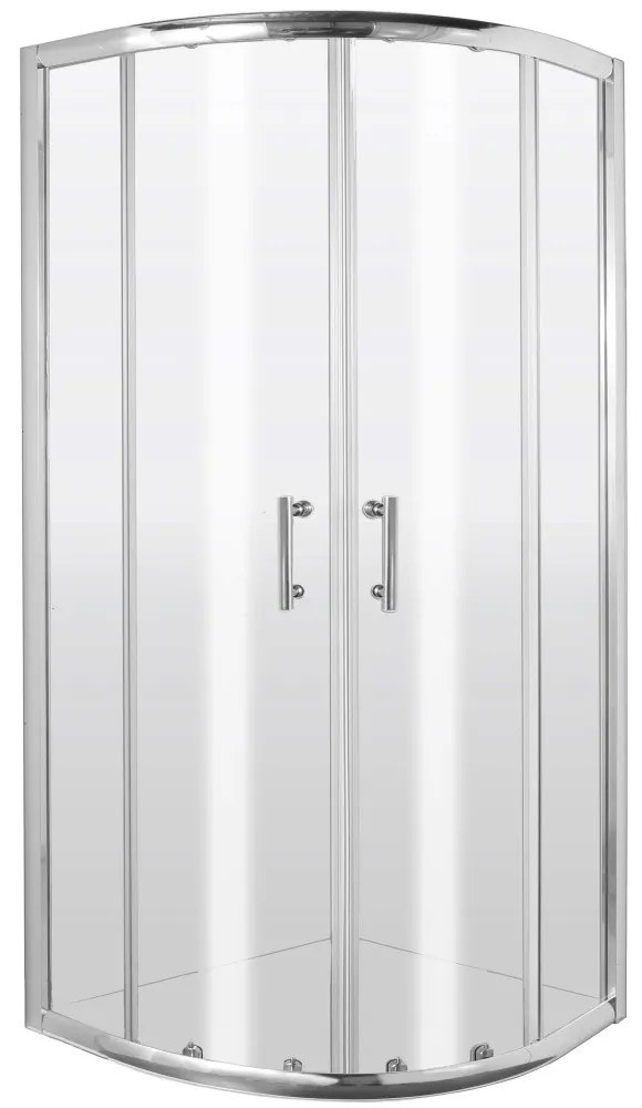 Cabina de dus semirotunda Deante Jasmin Plus cu usi culisante 90x90cm finisaj crom