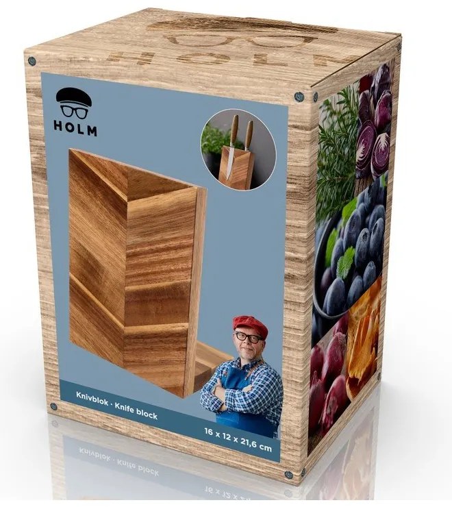 Suport magnetic pentru cuțite din lemn – Holm